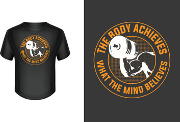 Fototapeta premium Fitness t-shirt design-t-shirt design and vector.