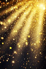 Fototapeta premium Glittering Golden Explosion on Dark Gradient Backdrop