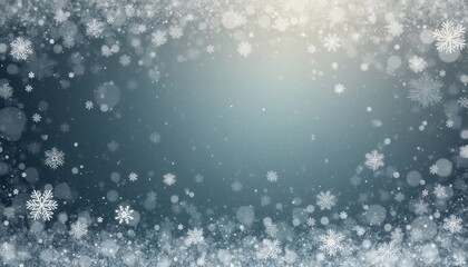 Fototapeta premium A stunning winter scene filled with a flurry of snowflakes gently falling against a soft, gradient background. This magical atmosphere evokes feelings of tranquility and joy, perfect for holiday
