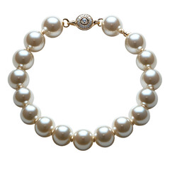 Obraz premium Elegant Pearl Bracelet with Diamond Clasp Luxurious Jewelry Accessory