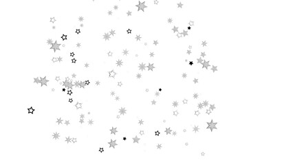 A beautiful abstract background with shimmering silver stars against a black backdrop.