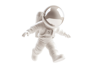 Isolated White Astronaut Walking