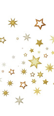 A scattering of golden stars on a black background creates a magical and festive atmosphere, perfect for celebrating holidays or expressing a sense of wonder.