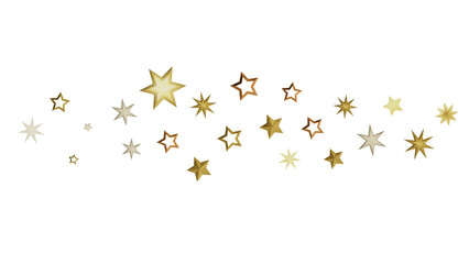 A scattering of golden stars on a black background, creating a simple and elegant design.