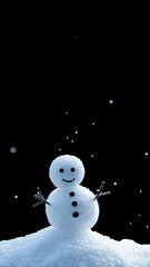 Obraz premium Isolated background, some Snowflakes floating in the air, black background