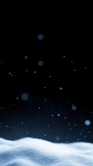 Naklejka premium Isolated background, some Snowflakes floating in the air, black background