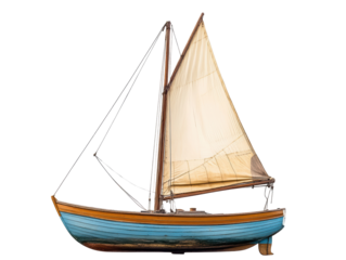 Isolated Sailboat on White Background