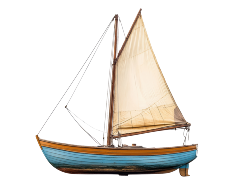 Isolated Sailboat on White Background
