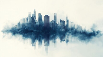 Fototapeta premium Double Exposure Pollution Concept, Industrial Smoke and Environmental Protection Mask
