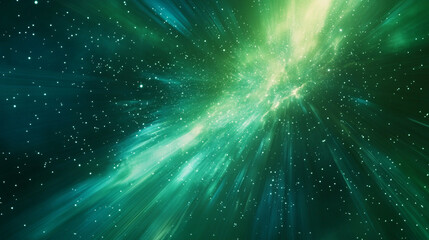 Fototapeta premium Green ethereal beams against a dark backdrop, The vast expanse of the night sky is brought to life with swirling green auroras, 