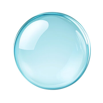 Transparent blue bubble on a light background. PNG