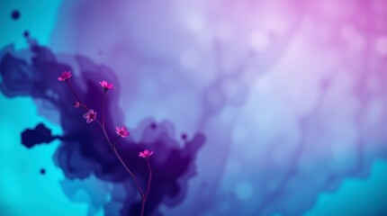 Soft light, deep ultraviolet hues, purple and gold gradient, delicate floral patterns, women silhouettes, International Women&rsquo;s Day motifs.