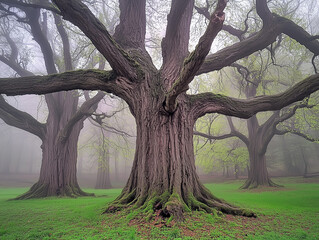 Fototapeta premium trees in fog