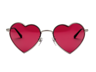 Isolated Heart-Shaped Sunglasses with Red Lenses