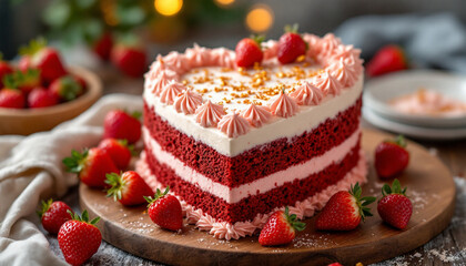 cake with strawberries 