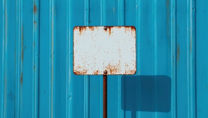 Weathered blank street signs, rusted details with minimal design, perfect for retro urban mockups