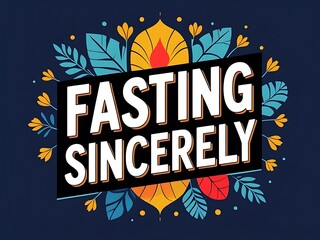 Fasting Sincerely With Floral Design Elements