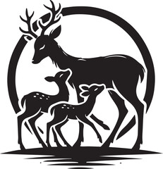 deer kids style silhouette design.