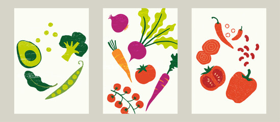 Set of 3 Vegetables Posters