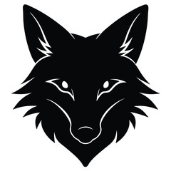 Coyote Head Silhouette Vector Art and Black Coyote Head Design Illustration