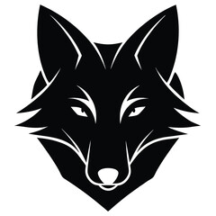 Coyote Head Silhouette Vector Art and Black Coyote Head Design Illustration