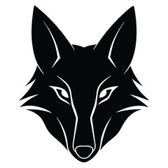 Jackal Head Silhouette Vector Art and Black Color Design Illustration