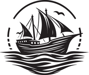  boat icon  design withy victor style .