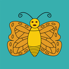 Beautiful butterfly vector art illustration.
