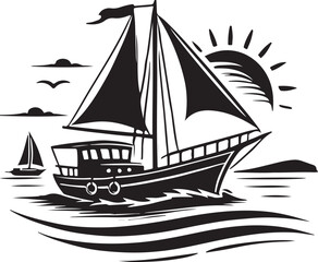 boat icon  design withy victor style .