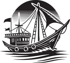 ship boat icon  design withy victor style .
