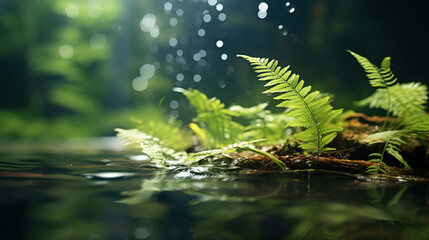 Tranquil Forest Fern by Water