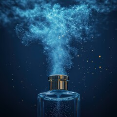 Aromatic cloud coming out of a perfume spray in slow motion