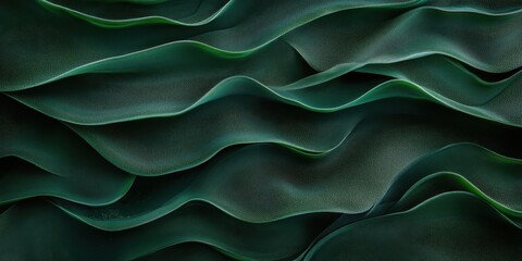 Obraz premium Abstract green wavy patterns with textured surface