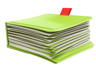 Isolated Green File Folder Stack