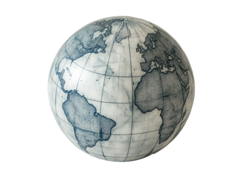 Isolated Marble Globe on White Background