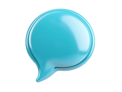 Isolated Light Blue Speech Bubble - Powered by Adobe