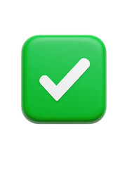Isolated Green Check Mark Button