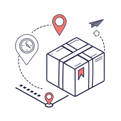 E-commerce and shopping icon vector illustration in white background