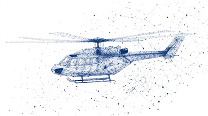 Abstract polygonal helicopter design.