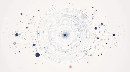 Abstract swirling network data visualization.