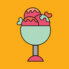 Ice cream vector modern flat style vector art.