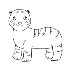 Tiger outline drawing for kids.