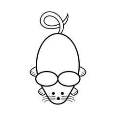 Cute little mouse vector art.