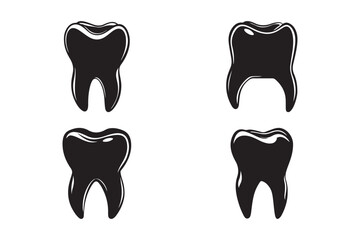 Tooth Icon Vector Set for Dentistry and Oral Care Design