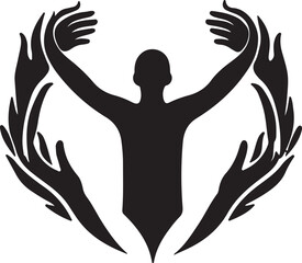 Naklejka premium silhouette of a person with a ball and silhouette of a person