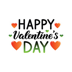 Lettering & Typography of Happy Valentine’s Day Vector Illustration, Romantic Design Art.
