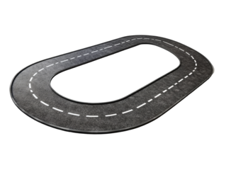 Isolated Asphalt Road with White Lane Markings