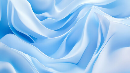 Obraz premium Abstract blue fabric background with soft waves and texture. soft focus on blue fabric billowing