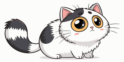 A fat  cat with big eyes