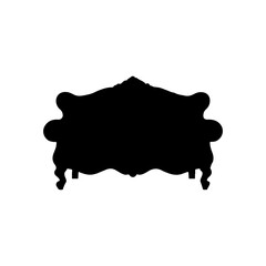 Three seater sofa silhouette vector flat illustration design.